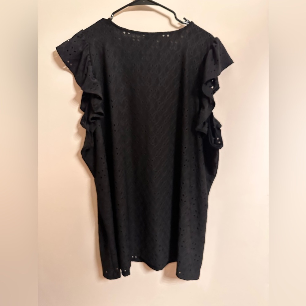 Torrid Black Eyelet Top with Ruffle Sleeves size 4x 26. NWT - Picture 6 of 6